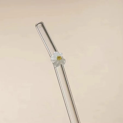 Flower Glass Straws