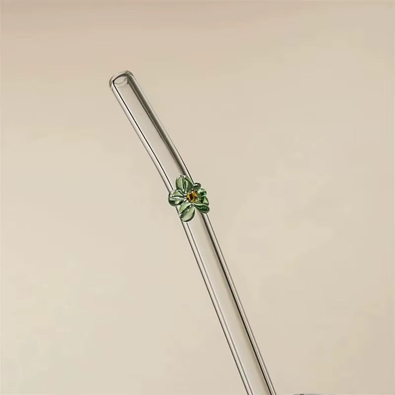 Flower Glass Straws