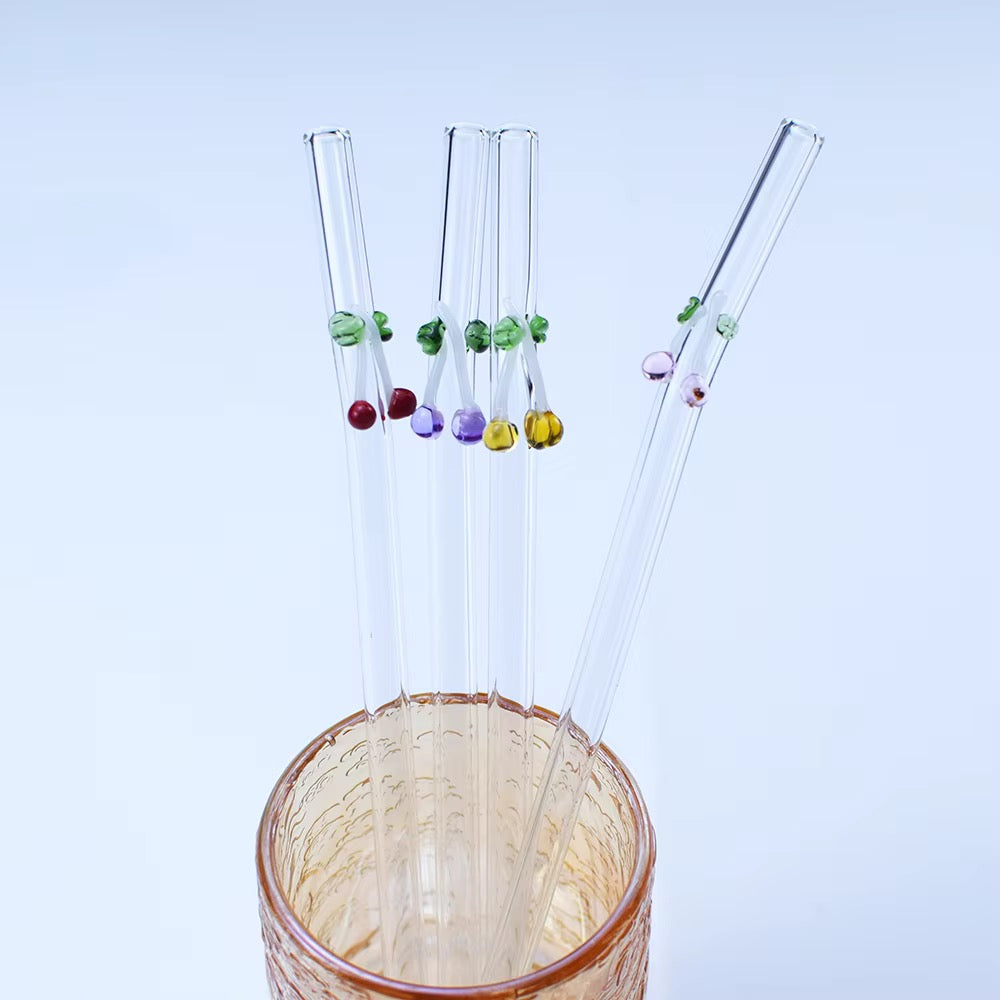Cherry Glass Straws