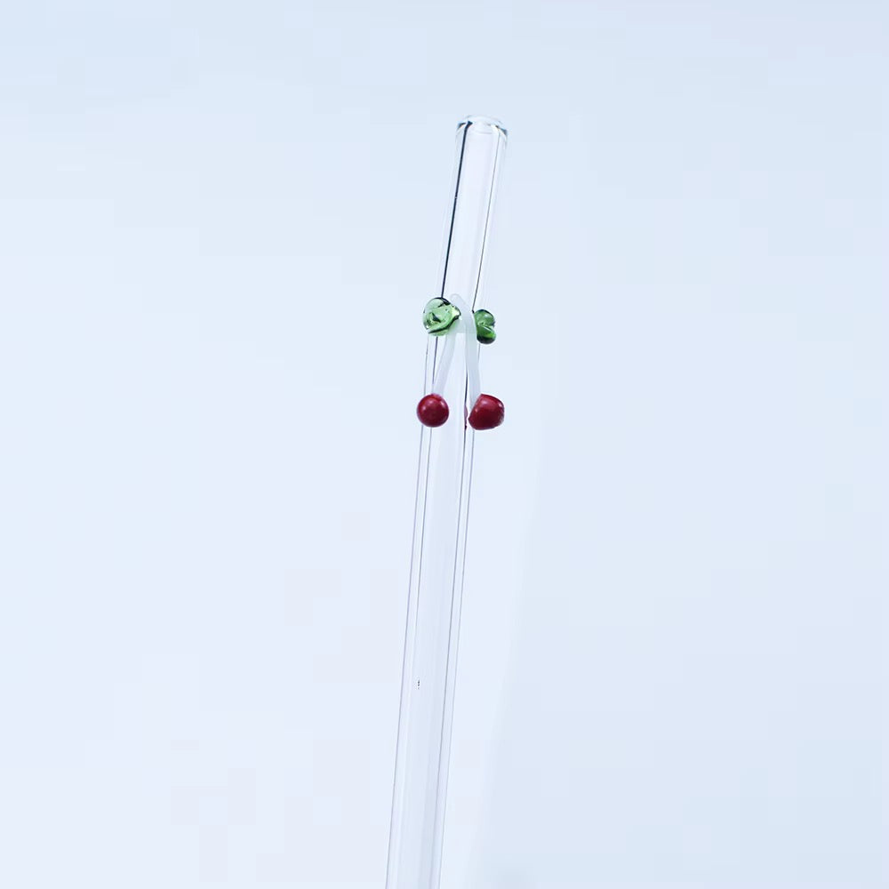 Cherry Glass Straws