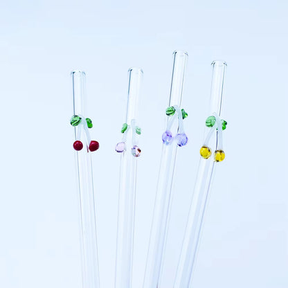 Cherry Glass Straws