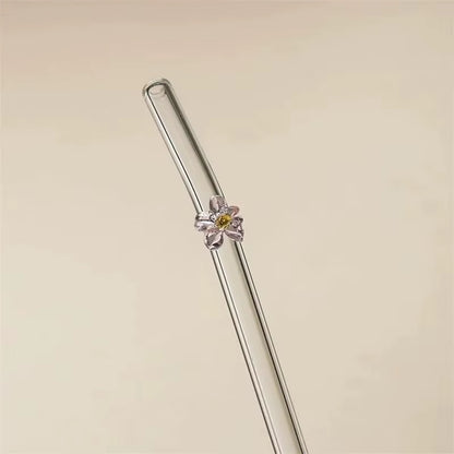 Flower Glass Straws